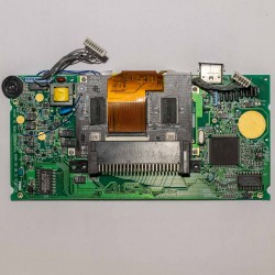 A Magic Screen kit installed on a Game Gear model VA1 main board. Front side.