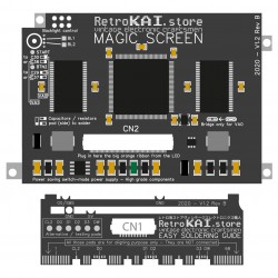 Vectorized rendering of the Magic Screen v1.2 and the Easy Soldering Guide v1.2 (front side).